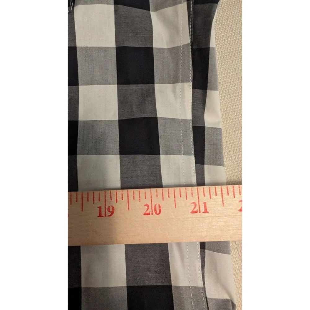 Land's End Long Sleeve Button Down Shirt Black/White Checkered Size 16 37 Tall